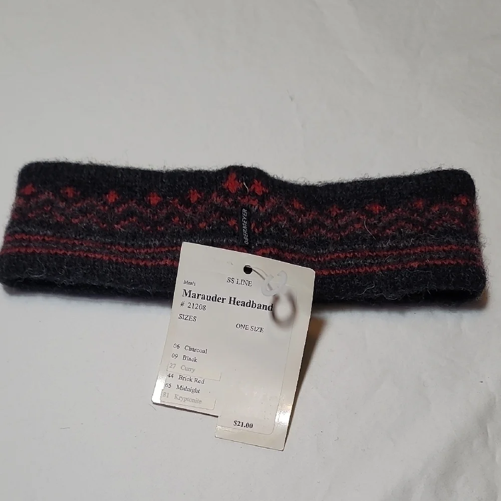 Smartwool Black and Red Knit Headband Accessory